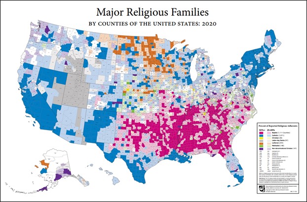 Map of Major Religious Families